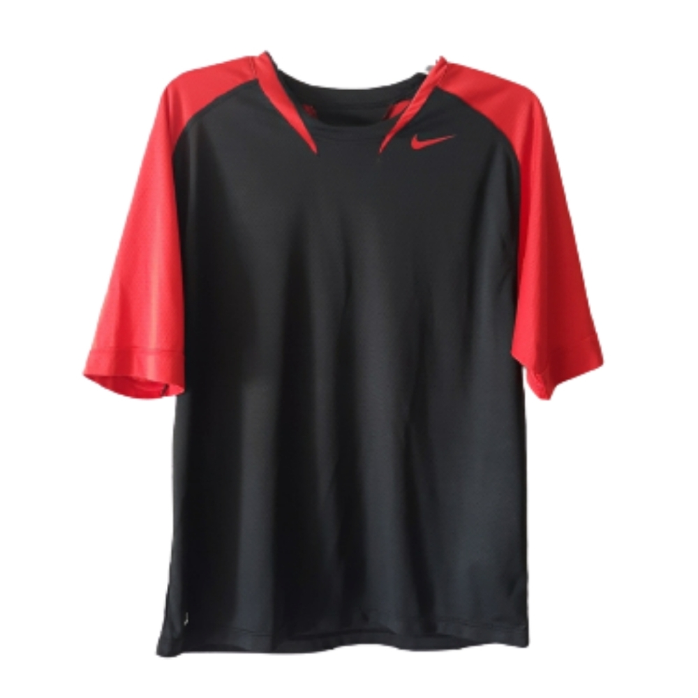 Nike Men's Performance Shirt Size Large Black/Red - Picture 1 of 6